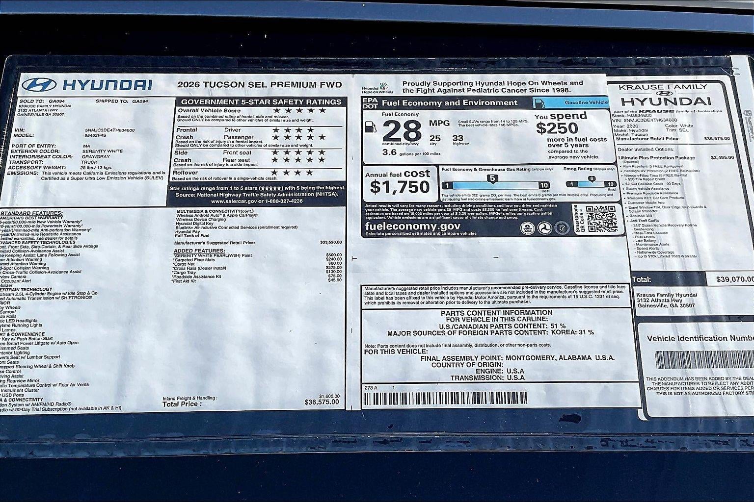 2026 Hyundai TUCSON SEL Premium FWD