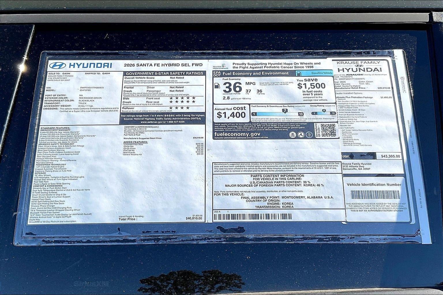 2026 Hyundai SANTA FE HYBRID SEL