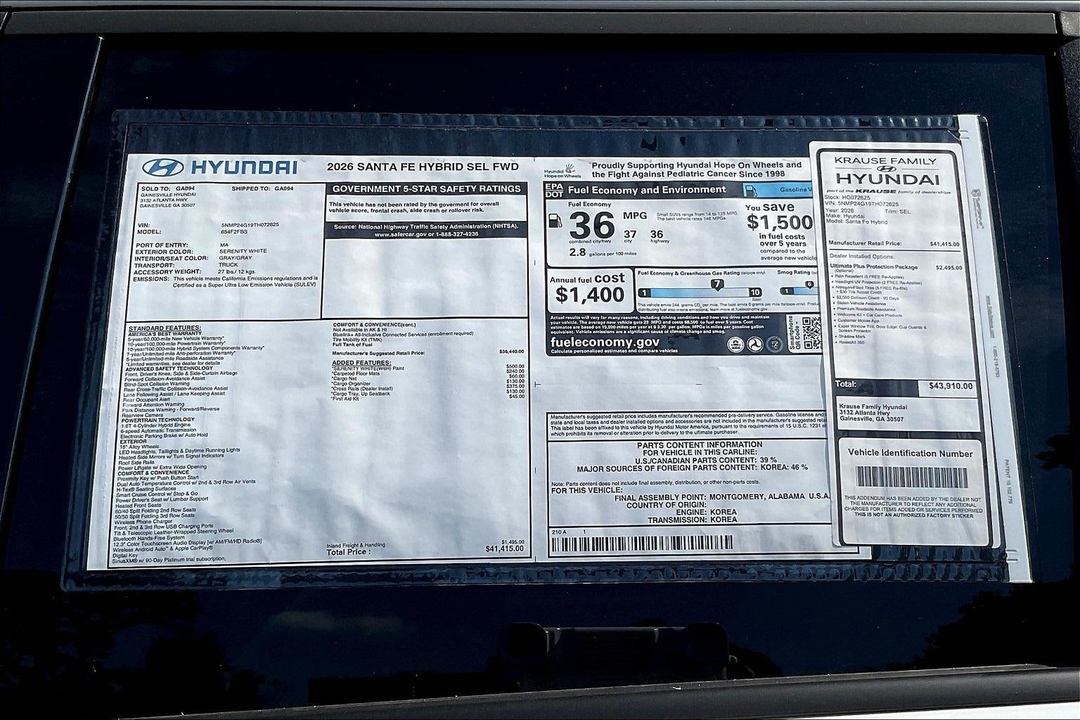 2026 Hyundai SANTA FE HYBRID SEL