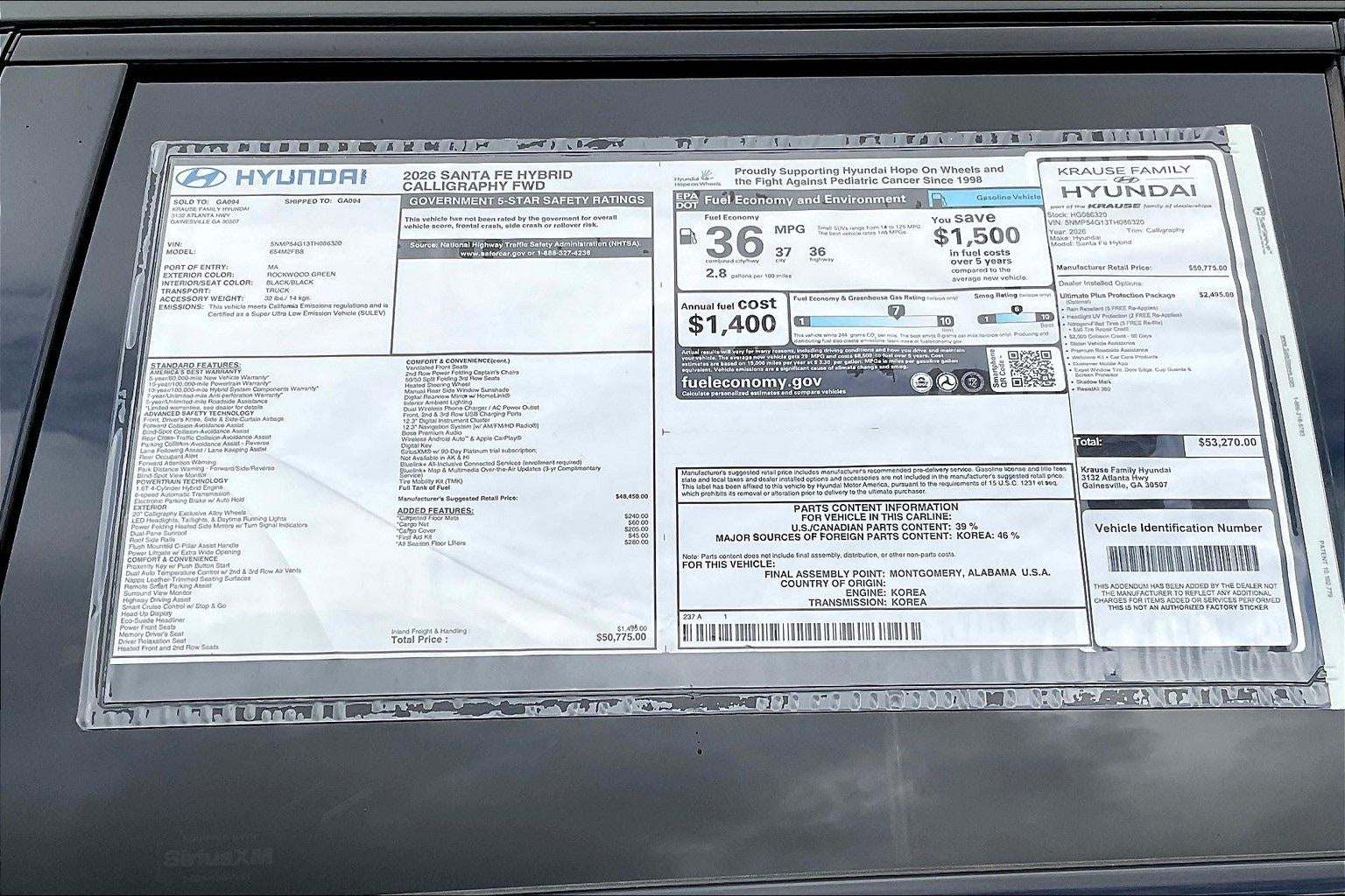 2026 Hyundai SANTA FE HYBRID Calligraphy