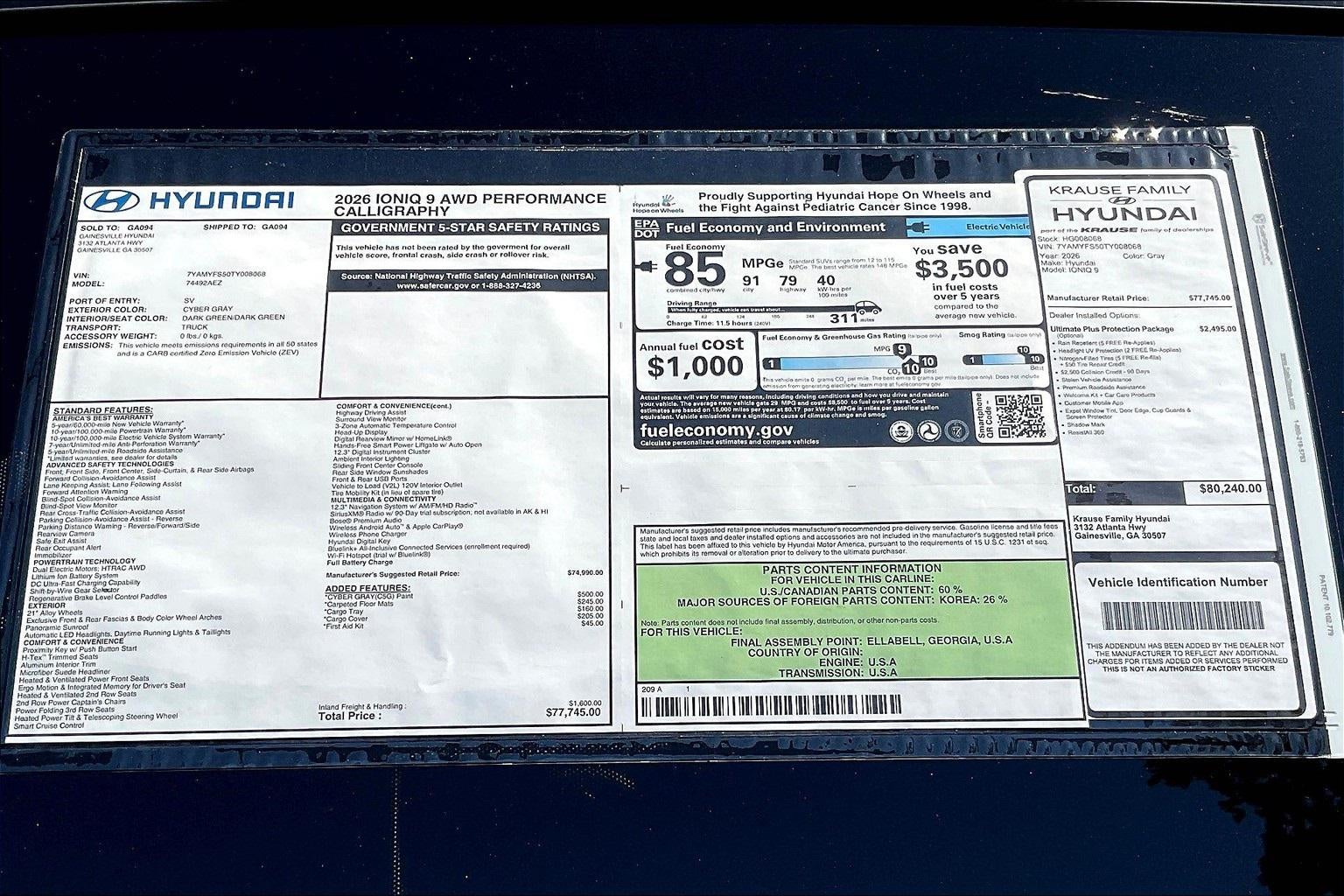 2026 Hyundai IONIQ 9 Performance Calligraphy