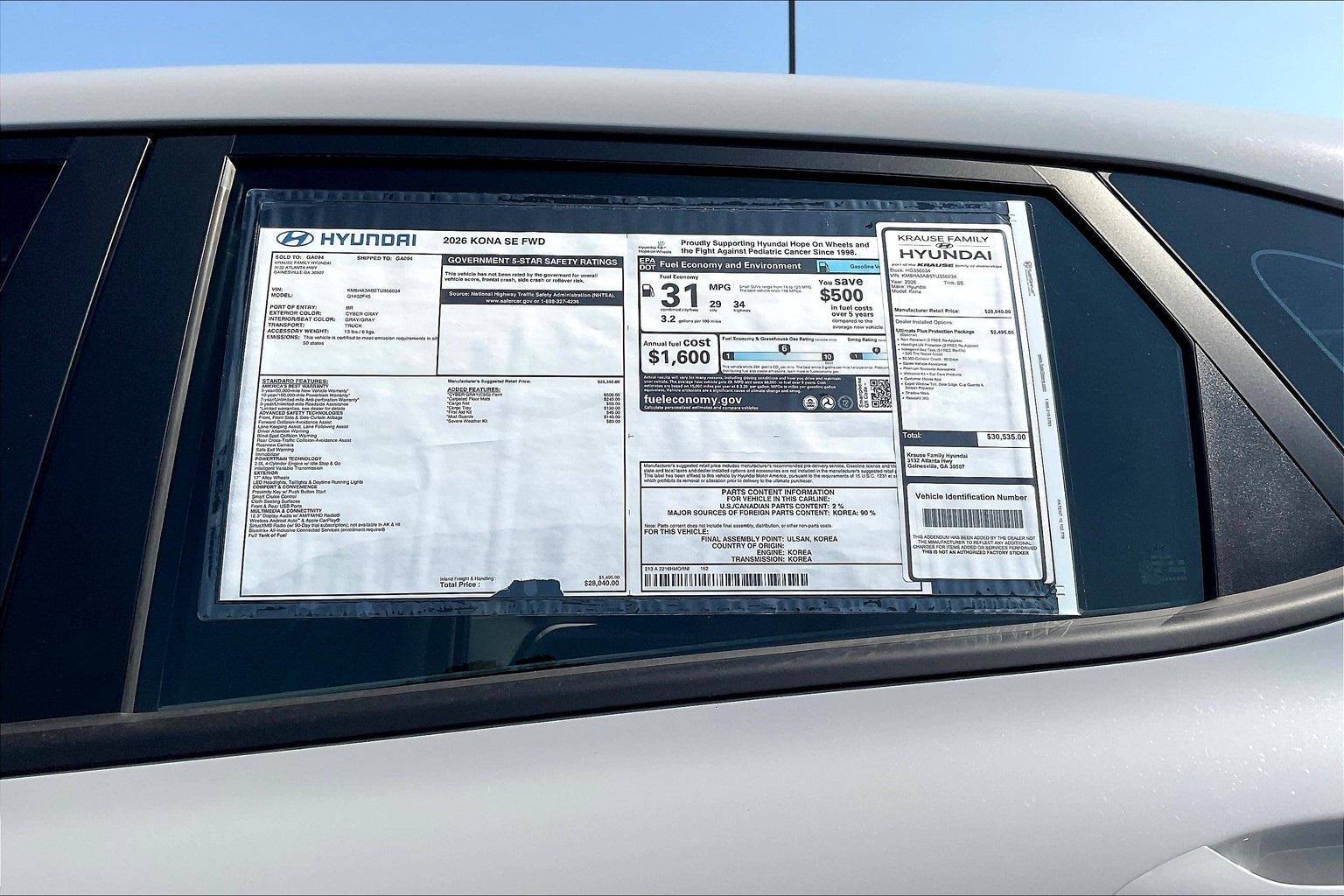 2026 Hyundai KONA SE FWD