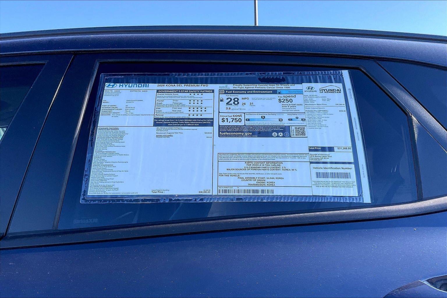 2026 Hyundai KONA SEL Premium FWD