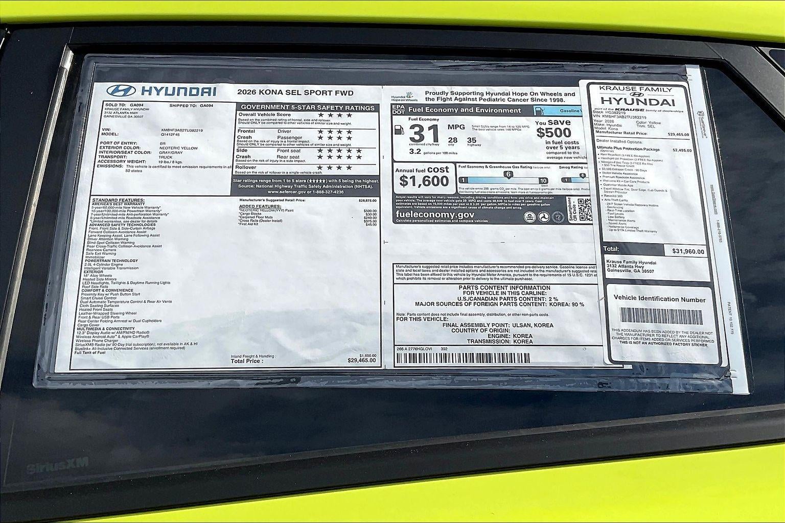 2026 Hyundai KONA SEL Sport FWD