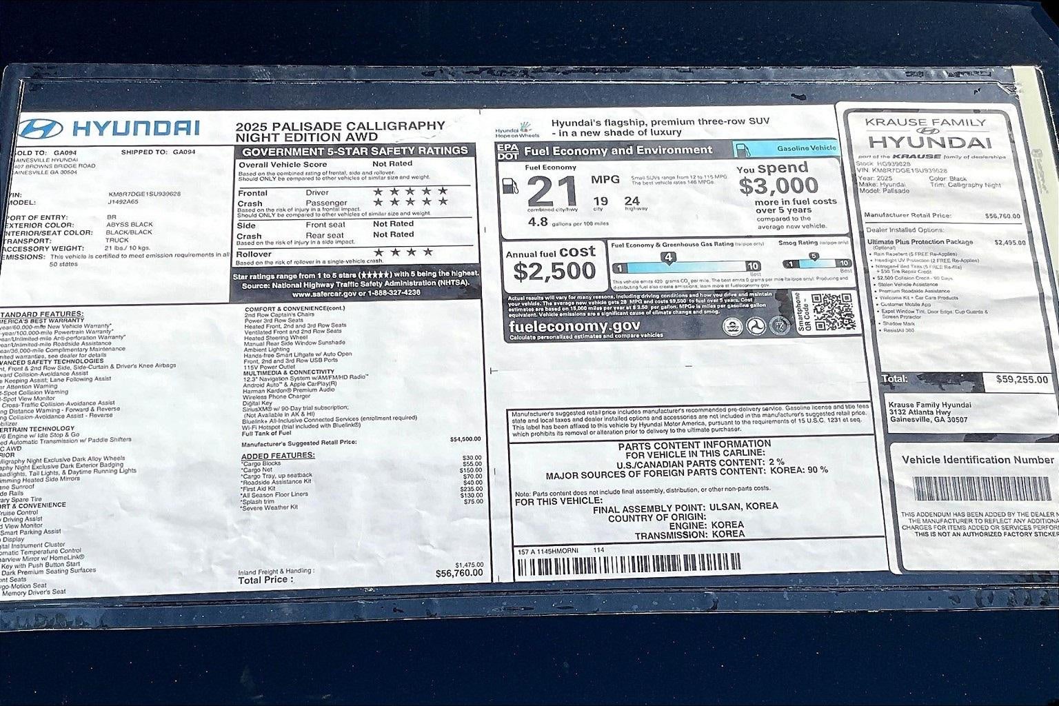 2025 Hyundai PALISADE Calligraphy Night Edition AWD