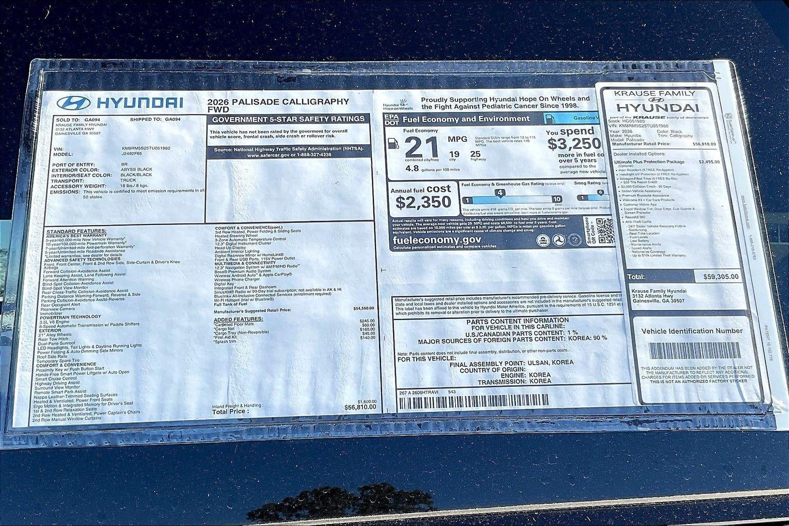 2026 Hyundai PALISADE Calligraphy FWD