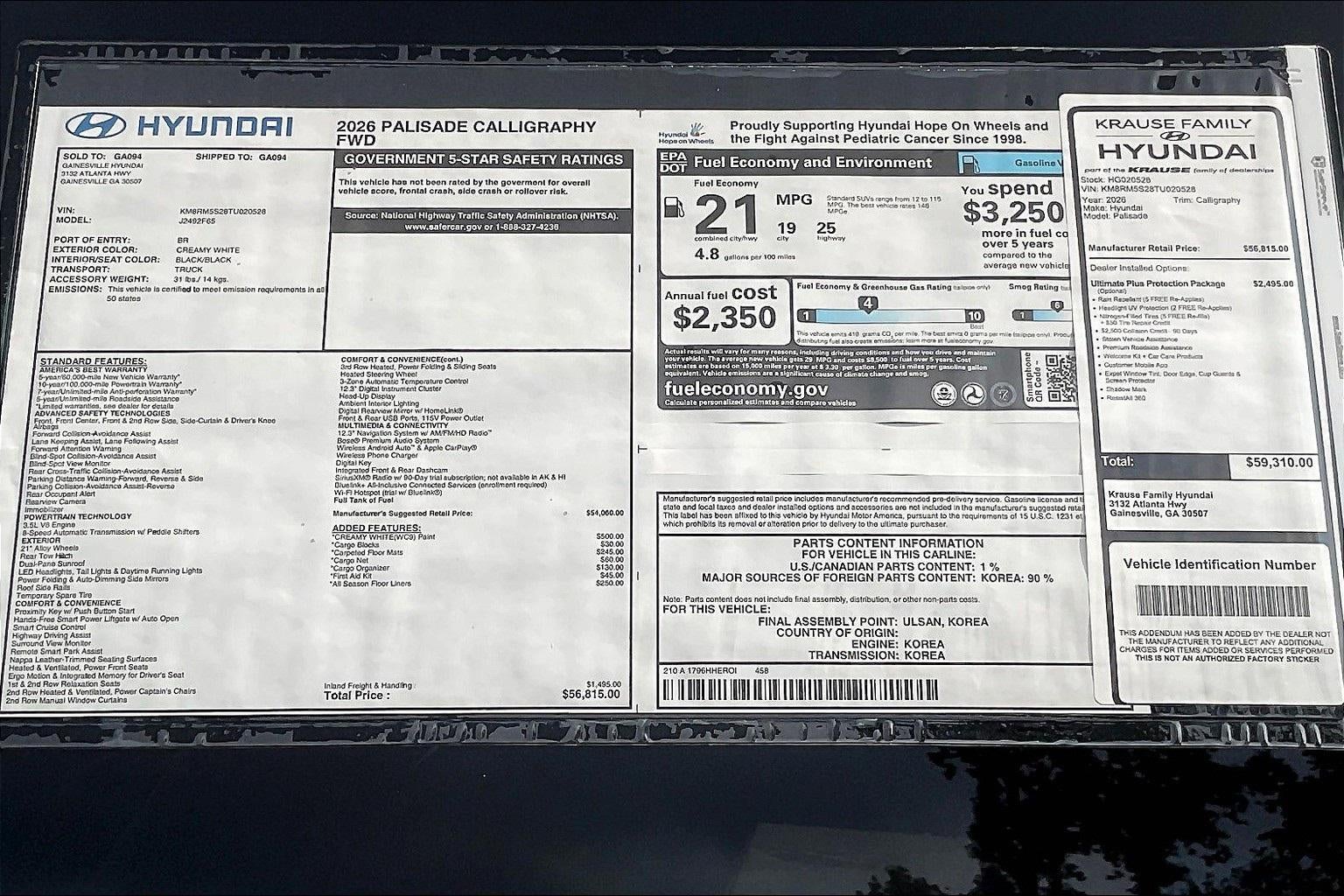 2026 Hyundai PALISADE Calligraphy FWD