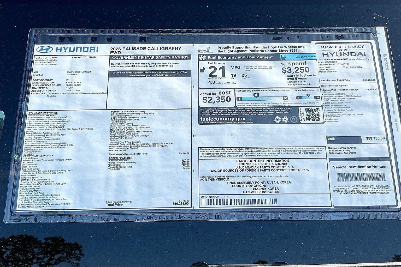 2026 Hyundai PALISADE Calligraphy FWD