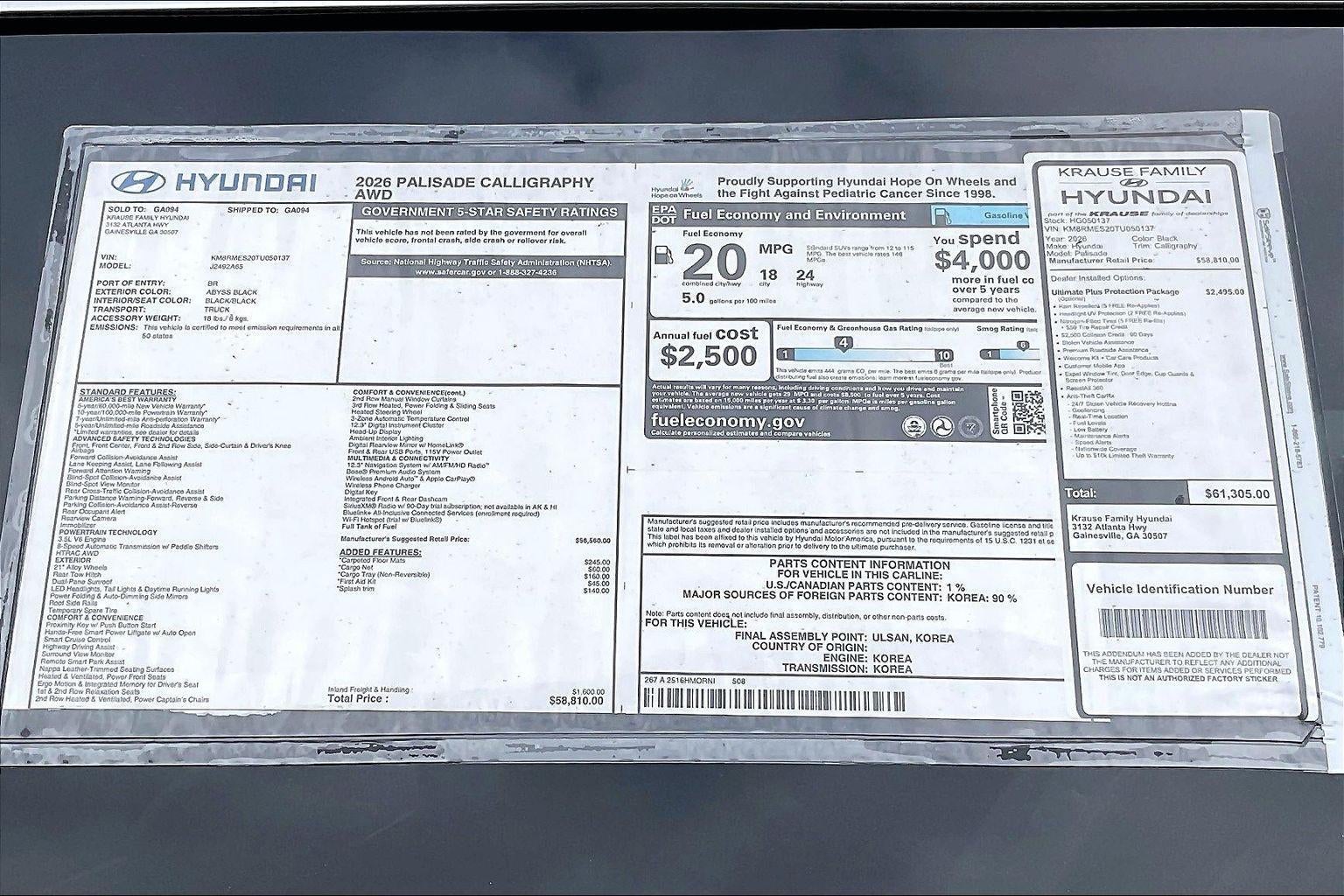 2026 Hyundai PALISADE Calligraphy AWD