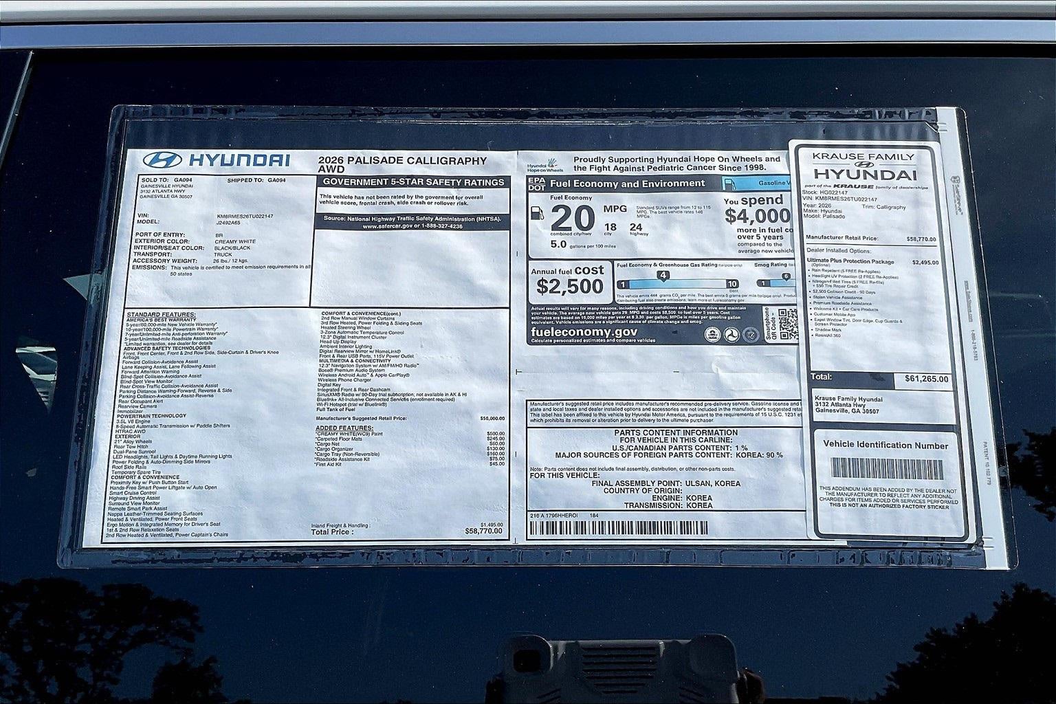 2026 Hyundai PALISADE Calligraphy AWD