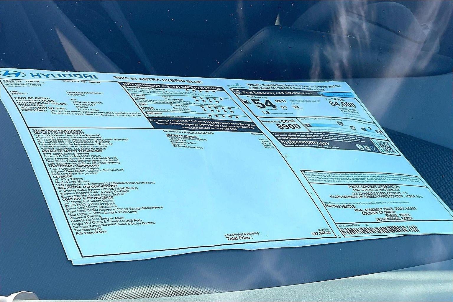 2026 Hyundai ELANTRA HYBRID Blue