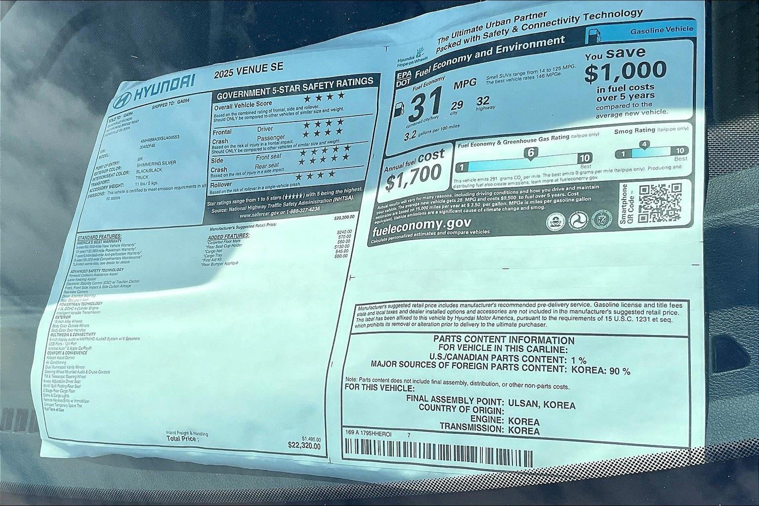 2025 Hyundai VENUE SE