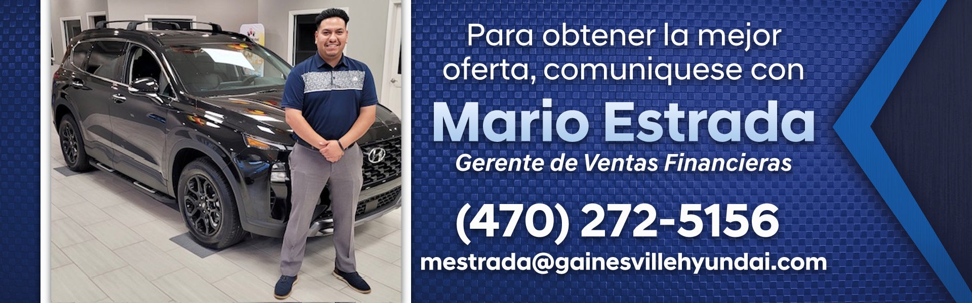 Para obtener la mejor oferta, comuniquese con Mario Estrada 